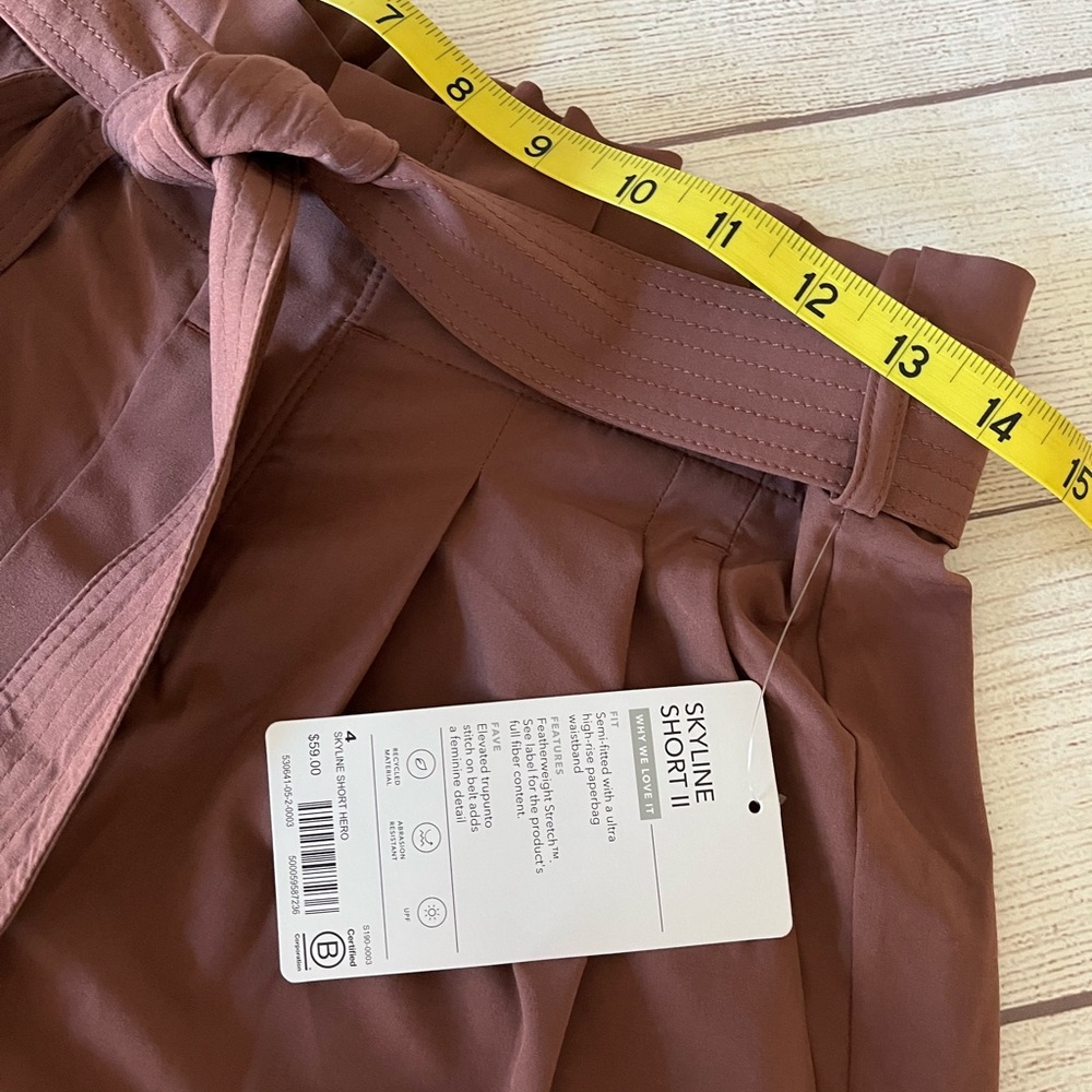Athleta NWT chocolate brown Skyline Short Hero sz 4 - Picture 9 of 9